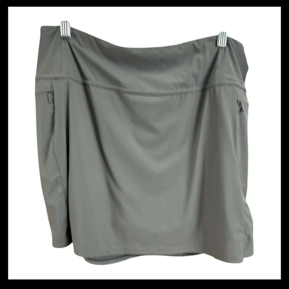 KPSUN Gray Active Skort NWT 2XL High Waisted Athletic with Zip Pockets